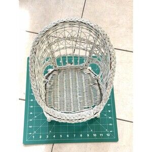 vintage white wicker doll chair